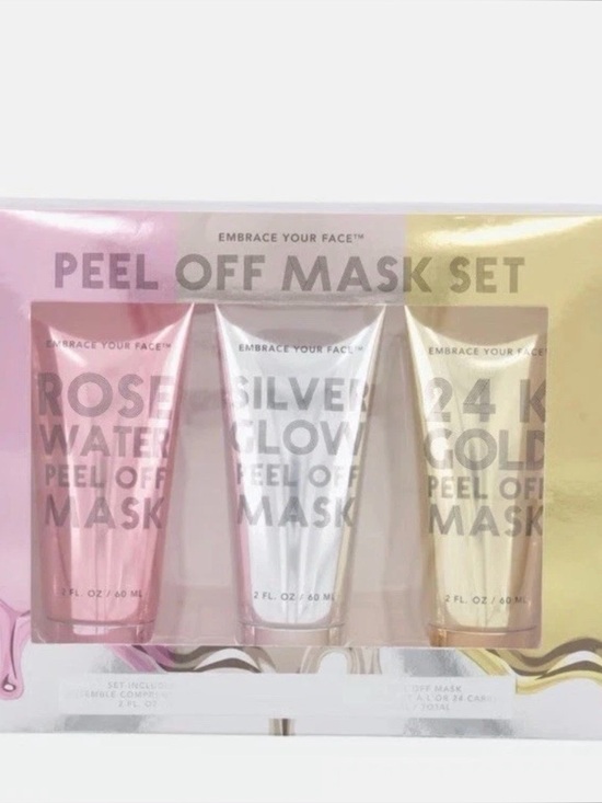 Embrace Your Face Other - EMBRACE YOUR FACE Peel Off Mask Rose Water Silver Glow 24k Gold NEW Set Of 3
